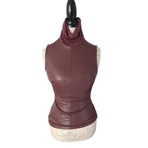 Bailey 44 Manhattan Vegan Leather Cowl Top XS NWT